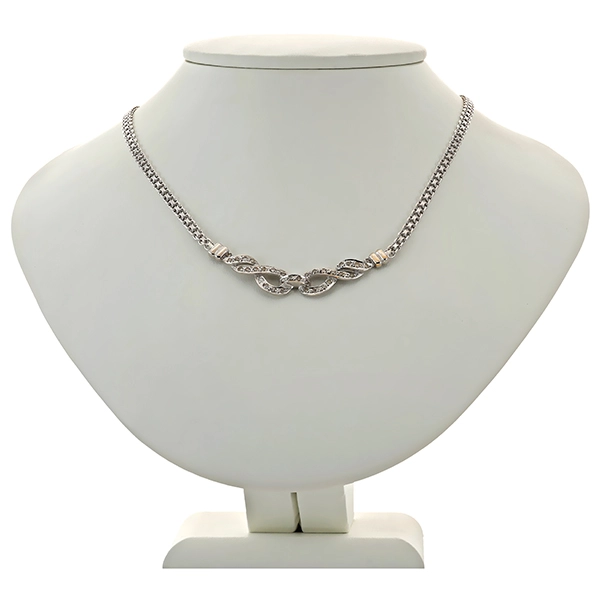 Collier, 18K, Weißgold, Brillanten