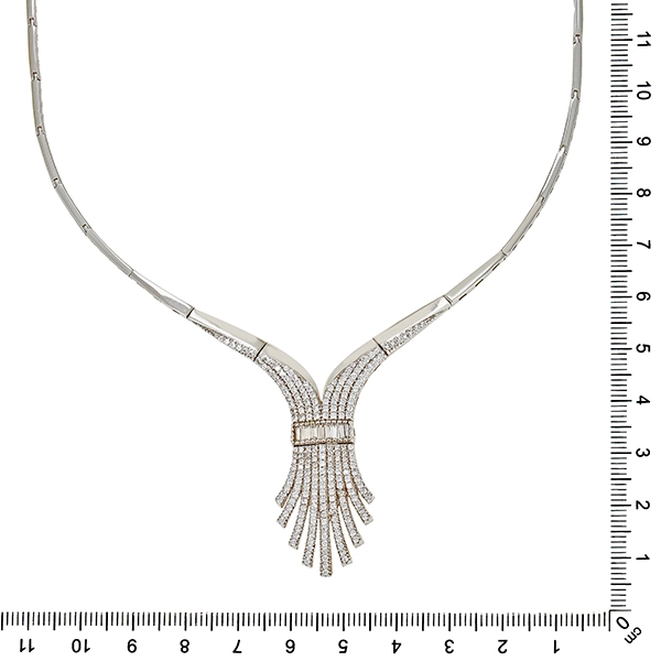 Collier, 14K, Weißgold, Zirkonia