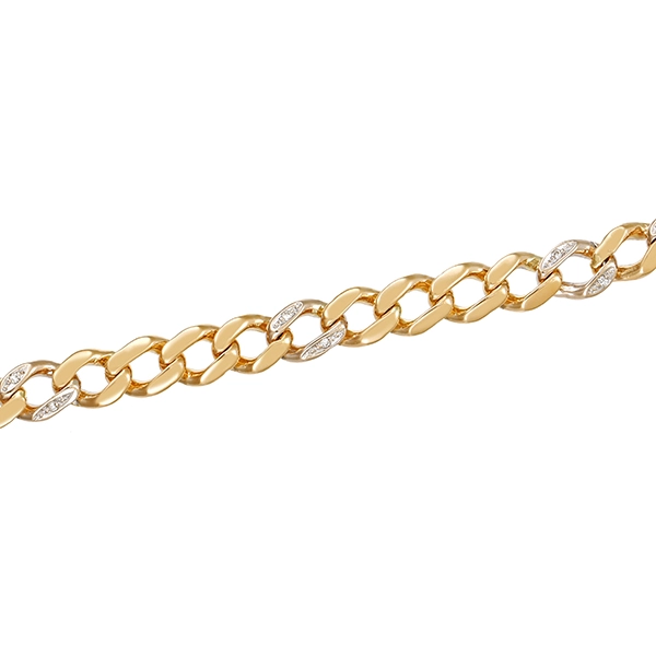 Armband, 14K, Gelb-/Weißgold, Brillanten