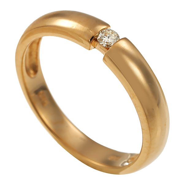 Diamantring, 14K, Gelbgold, Brillant
