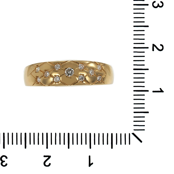 Diamantring, 14K, Gelbgold, Brillanten