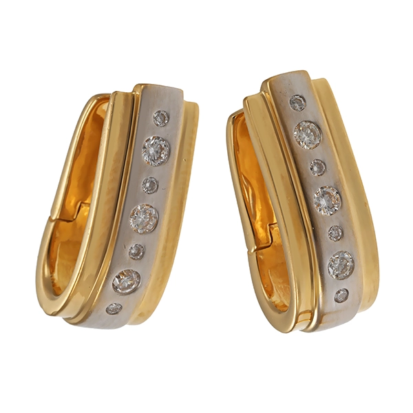 Ohrhänger, 18K, Gelb-/Weißgold, Brillanten