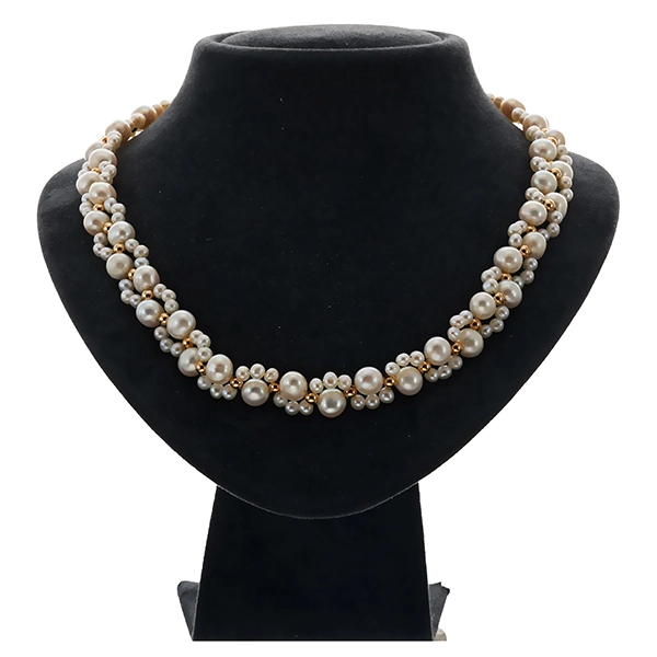 Perlenkette, 14K, Gelbgold, Perlen