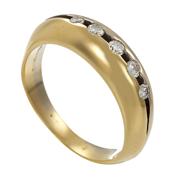 Diamantring, 14K, Gelb-/Weißgold, Brillanten 0,31 ct
