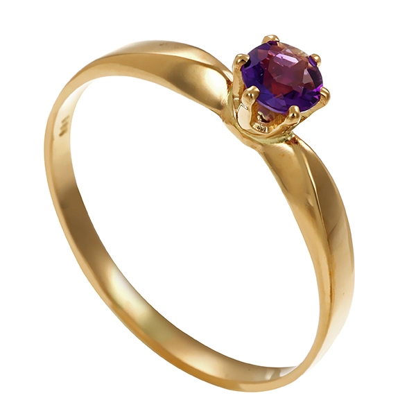Ring, 14K, Gelbgold, Amethyst
