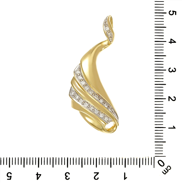 Anhänger, 14K, Gelb-/Weißgold, Brillanten
