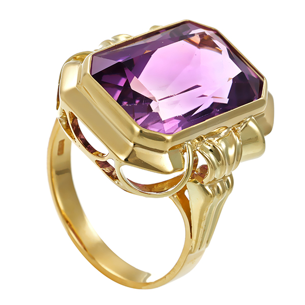 Ring, 14K, Gelbgold, Amethyst