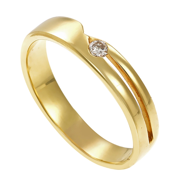 Diamantring, 14K, Gelbgold, Brillant