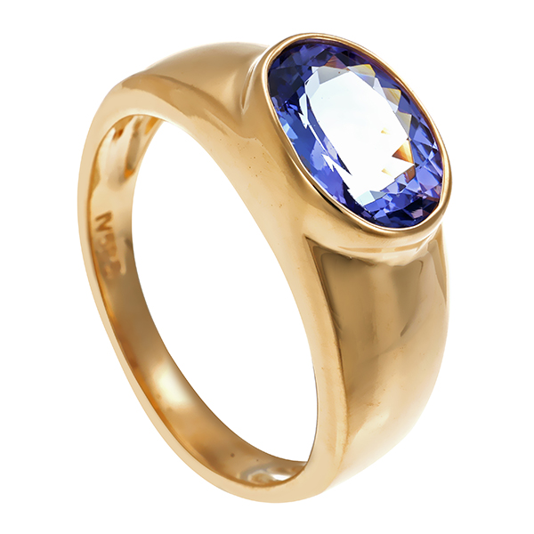 Ring, 14K, Gelbgold, Tansanit