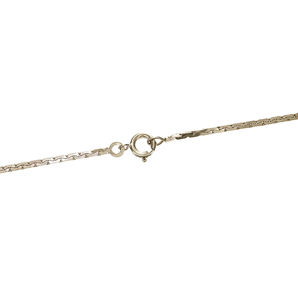Collier, 8K, Weißgold, Saphir, Diamanten