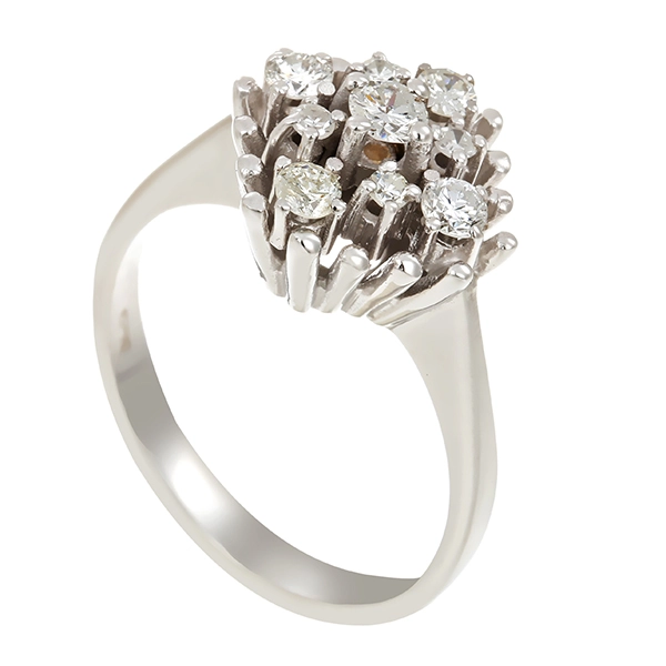 Diamantring, 14K, Weißgold, Brillanten, Diamanten