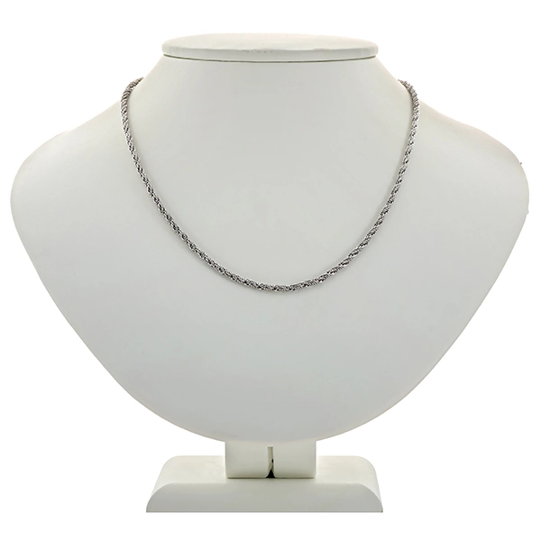 Kette, 18K, Weißgold, Kordel-