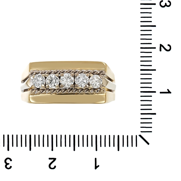 Diamantring, 14K, Gelb-/Weißgold, Brillanten 0,45 ct