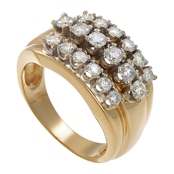 Diamantring, 14K, Gelbgold, Brillanten 1,00 ct