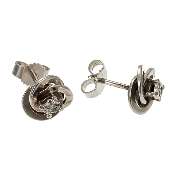Ohrstecker, 8K, Weißgold, Diamanten