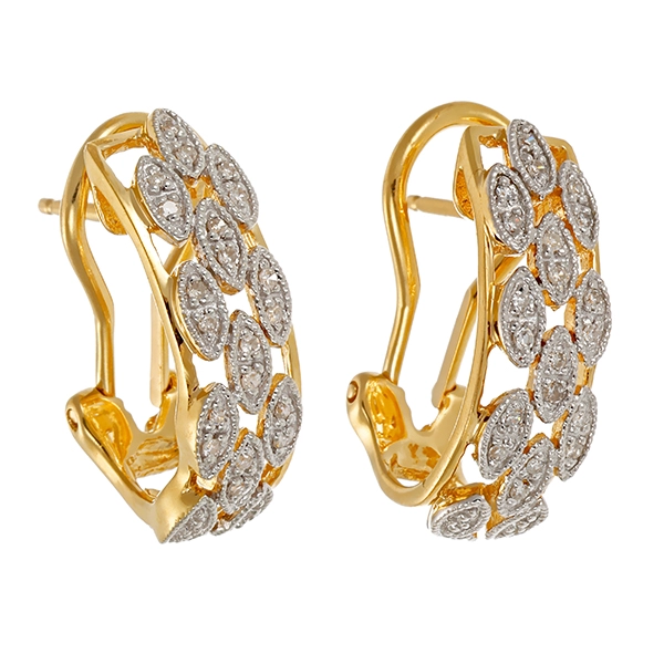 Clipstecker, 14K, Gelb-/Weißgold, Diamanten 0,52 ct