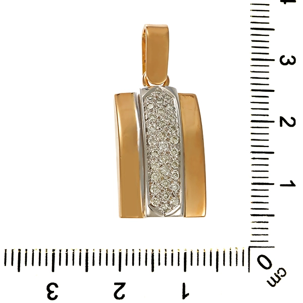 Anhänger, 18K, Gelb-/Weißgold, Brillanten