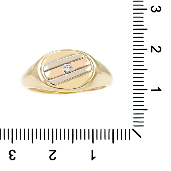 Herrenring, 14K, Gelbgold, Brillant