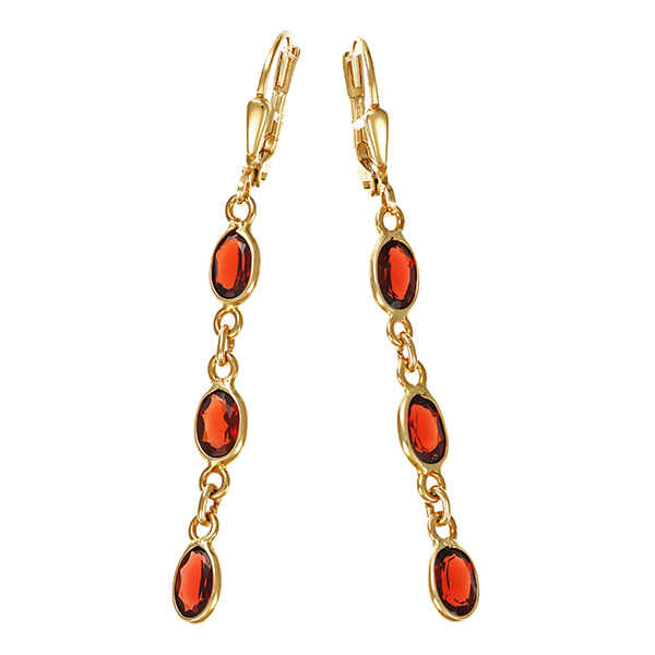 Ohrhänger, 14K, Gelbgold, Granate, Ohrhänger