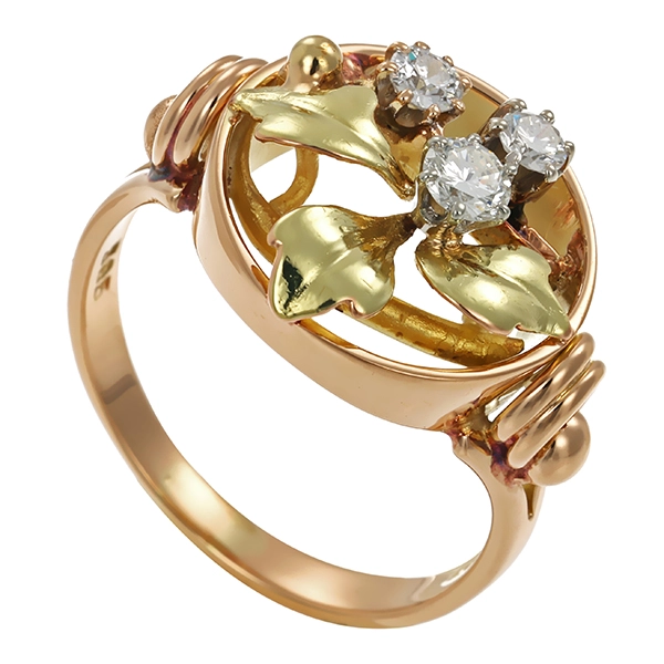 Diamantring, 14K, Gelbgold, Brillanten 0,26 ct