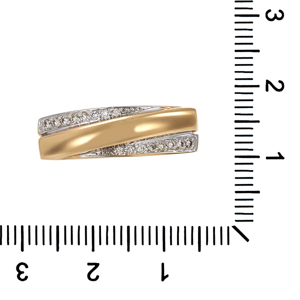 Ring, 14K, Gelb-/Weißgold, Brillanten