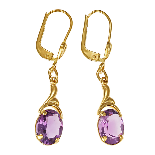 Ohrhänger, 8K, Gelbgold, Amethyste