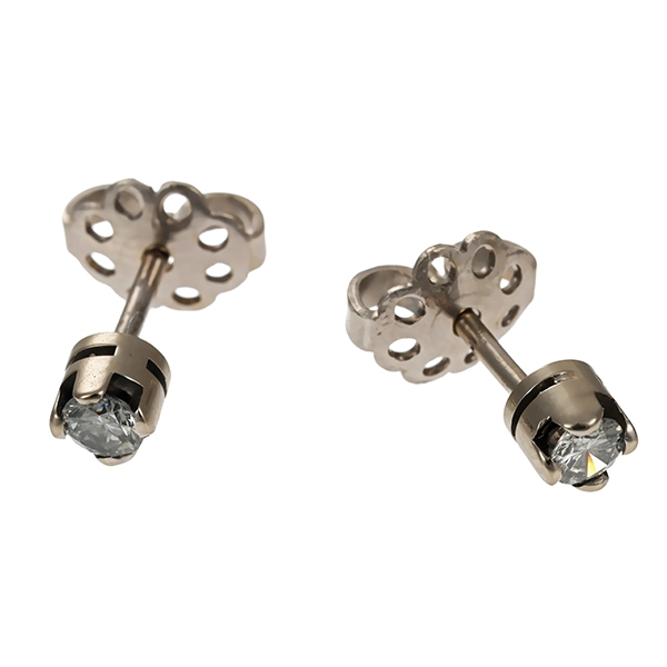 Ohrstecker, 14K, Weißgold, Brillanten