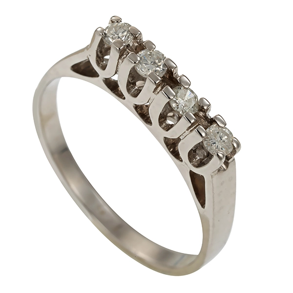 Diamantring, 14K, Weißgold, Brillanten 0,16 ct