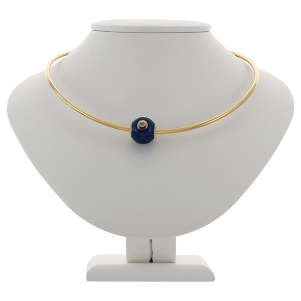 Collier, 18K, Gelbgold, Brillant, Emaille