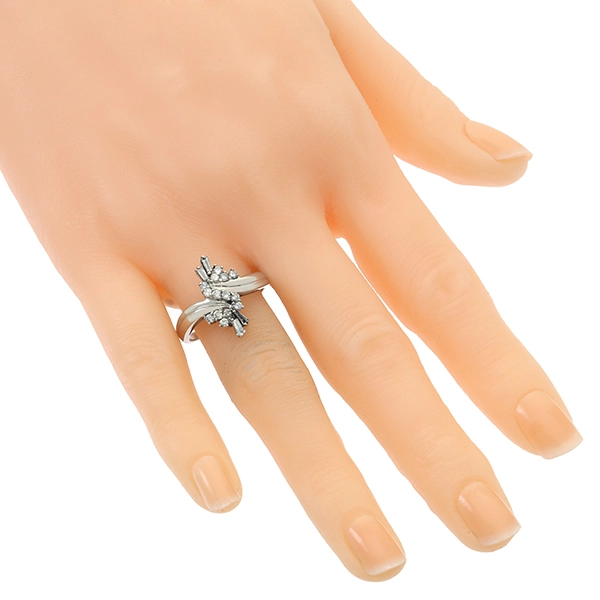 Diamantring, 14K, Weißgold, Diamanten, Brillanten