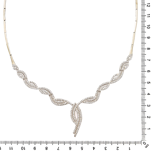 Collier, 14K, Gelb-/Weißgold, Zirkonia