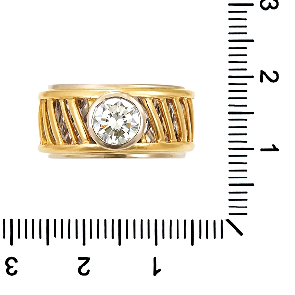 Diamantring, 18K, Gelb-/Weißgold, Brillant 0,80 ct
