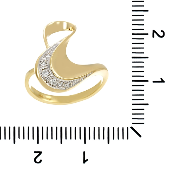 Diamantring, 14K, Gelb-/Weißgold, Brillanten