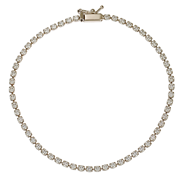 Armband, 14K, Weißgold, Zirkonia