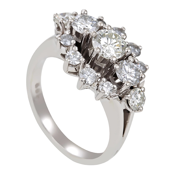 Diamantring, 14K, Weißgold, Brillanten
