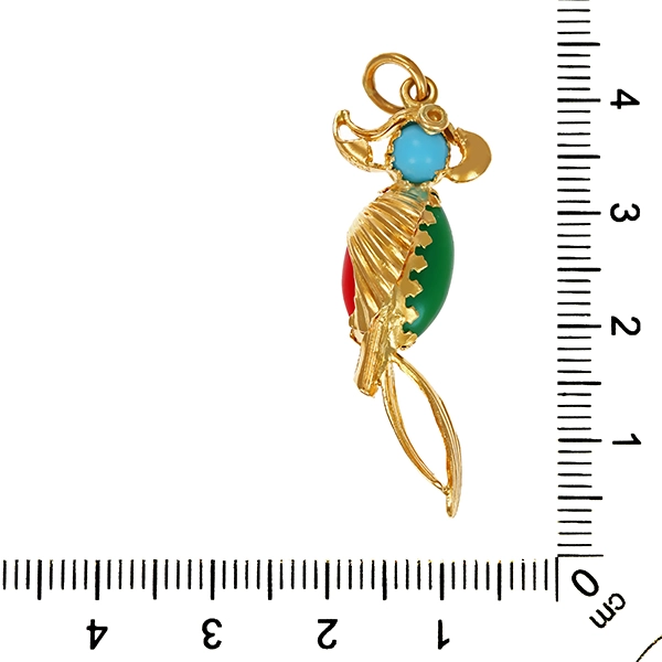 Anhänger, 18K, Gelbgold, Schmucksteine