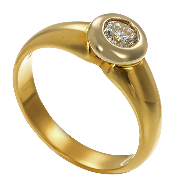Diamantring, 18K, Gelb-/Weißgold, Brillant 0,25 ct