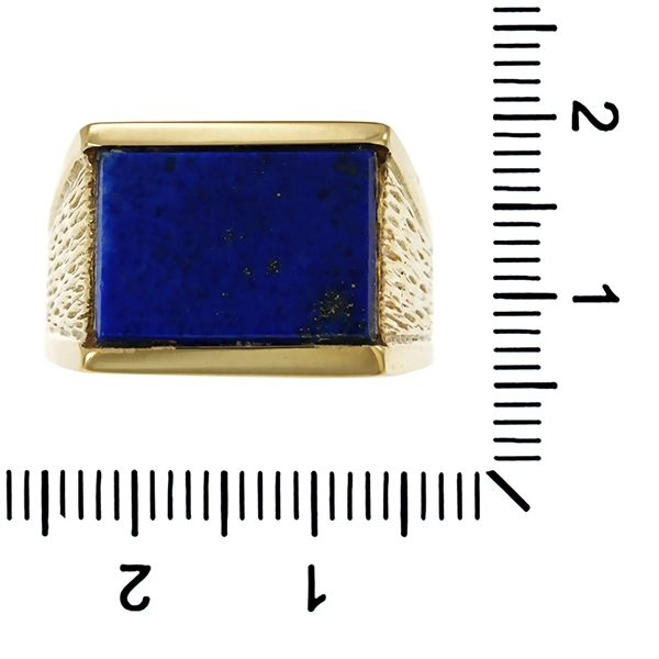 Herrenring, 14K, Gelbgold, Lapis