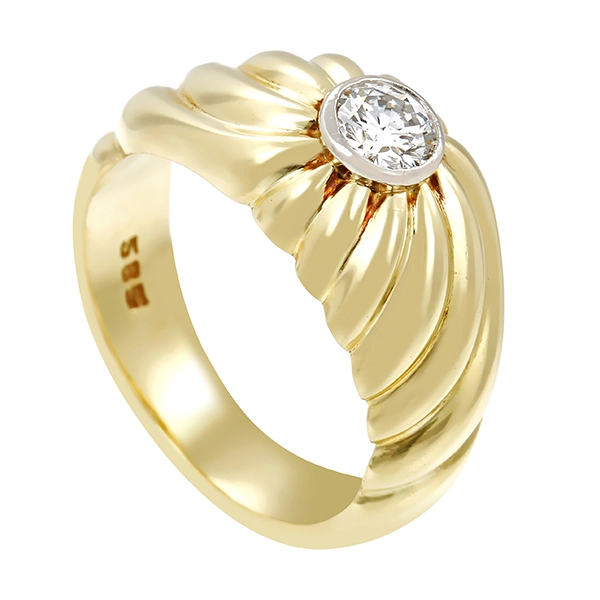 Diamantring, 14K, Gelb-/Weißgold, Brillant 0,34 ct