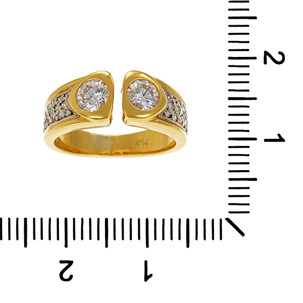 Brillantring, 18K, Gelbgold