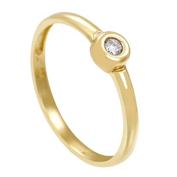 Diamantring, 14K, Gelbgold, Brillant