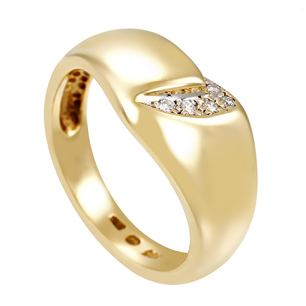 Diamantring, 14K, Gelb-/Weißgold, Brillanten