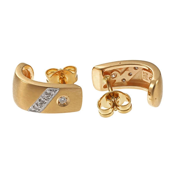 Ohrstecker, 14K, Gelb-/Weißgold, Brillanten