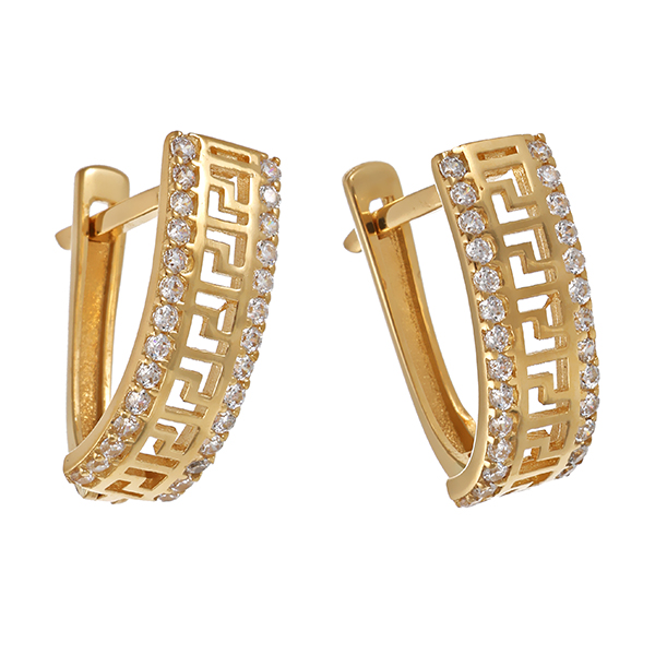 Ohrhänger, 14K, Gelbgold, Zirkonia