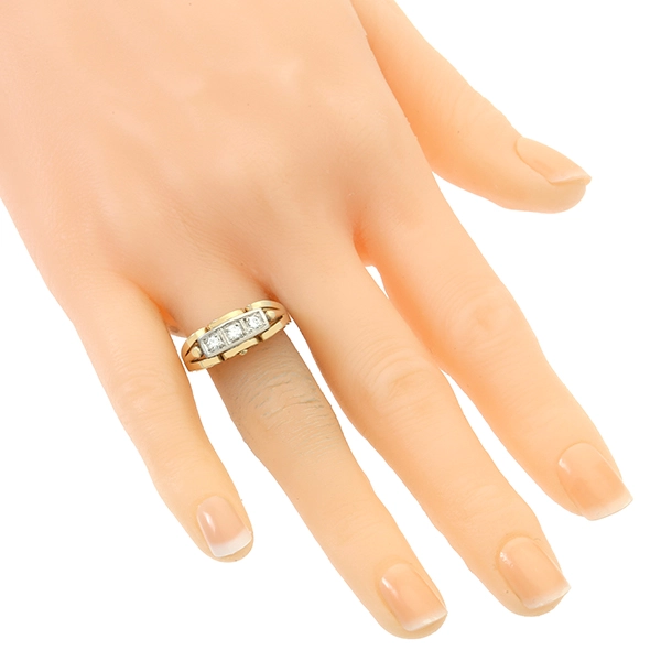 Diamantring, 14K, Gelb-/Weißgold, Brillanten 0,15 ct
