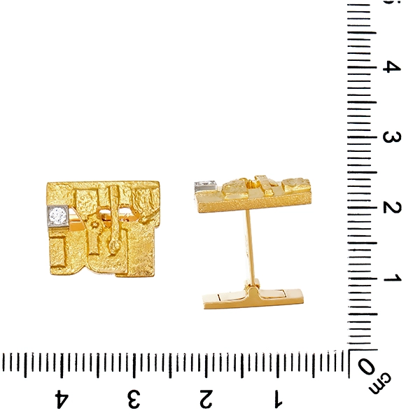 Manschattenknöpfe, 18K, Gelbgold/Platin, Brillanten, Lapponia