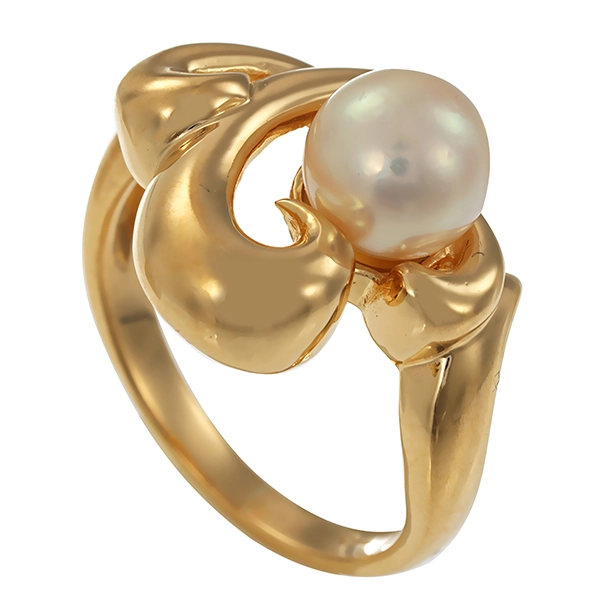Ring, 18K, Gelbgold, 1 Perle