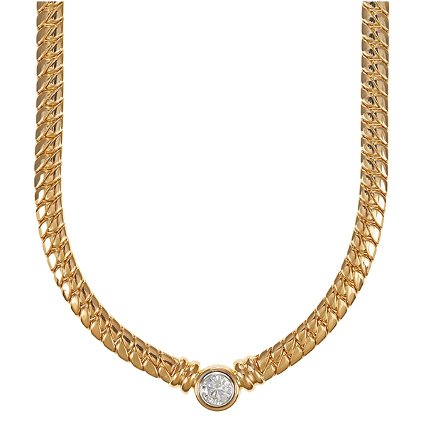 Collier, 18K, Gelbgold, Brillant