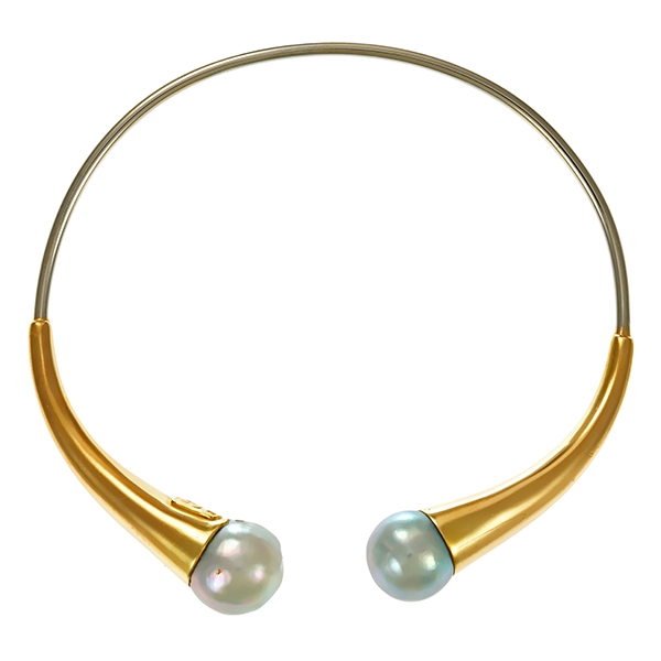Armreif, 18K, Gelbgold, Perlen