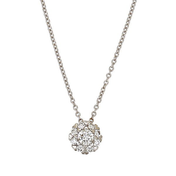 Collier, 18K, Weißgold, Brillanten 0,20 ct